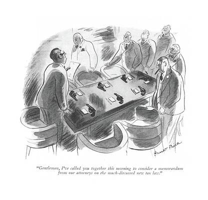 Business Meeting with Guns Drawing