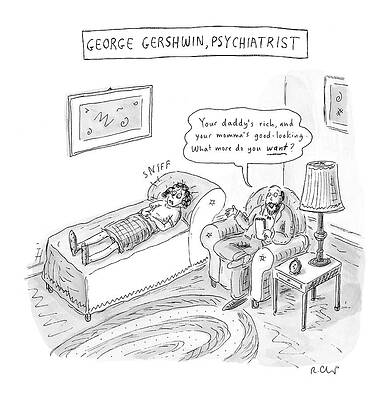 George Gershwin Psychiatrist Cartoon Drawing