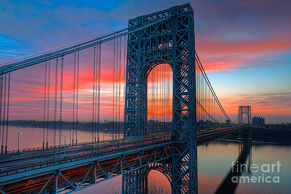 Sunset over the George Washington Bridge Wall Art