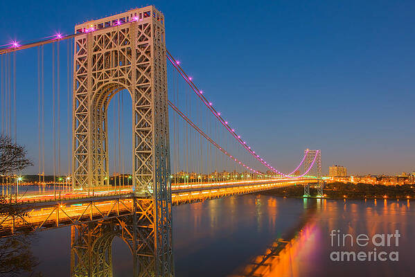 Wall Art featuring the photograph George Washington Bridge Twilight I by Clarence Holmes