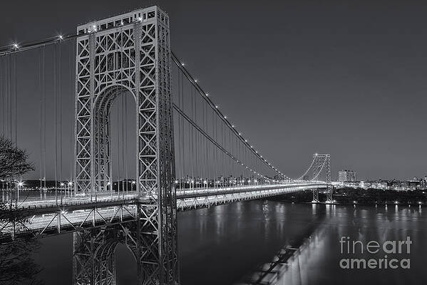 Wall Art featuring the photograph George Washington Bridge Twilight II by Clarence Holmes