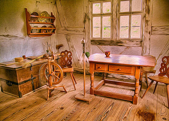 Summer Painting - German Farmhouse Interior by Omaste Witkowski