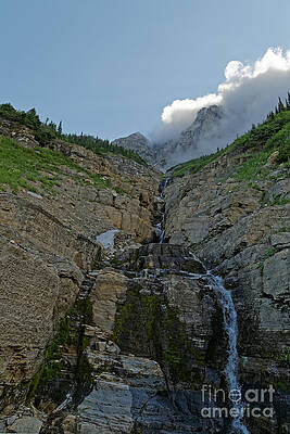Glacier National Park Photograph - Glacial Waterfall At Glacier National Park by Natural Focal Point Photography