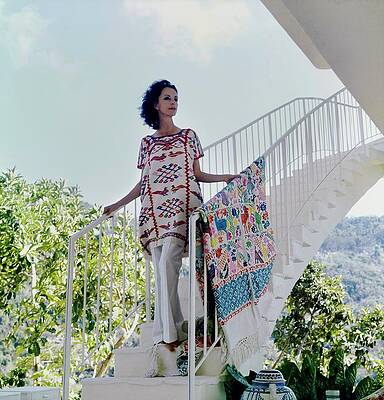 Staircase Photograph - Gloria Guinness At Home by Horst P. Horst