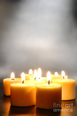 Glowing Group of Candles Wall Art