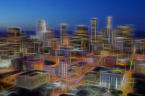 Los Angeles Wall Art featuring the photograph Glowing City by Kelley King