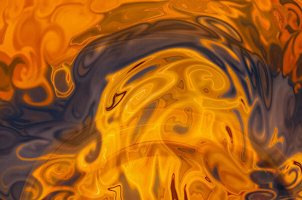 Red Painting - Golden Waves Of Blue by Omaste Witkowski