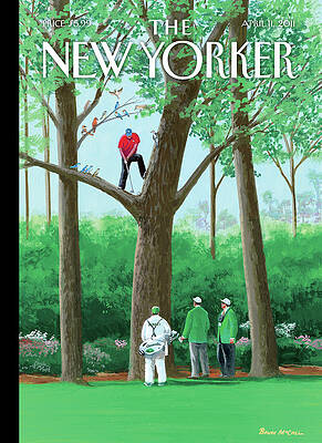 Tiger Woods in Tree Painting