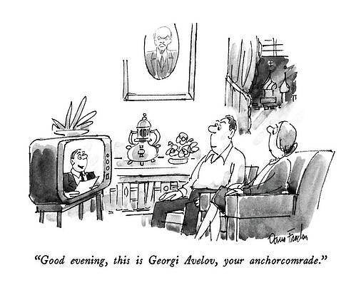 Russia Drawing - Good Evening by Dana Fradon