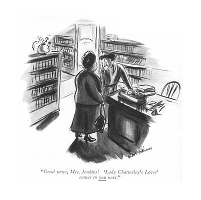 Lover Drawing - Good News, Mrs. Jenkins by Helen E Hokinson