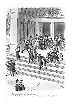 Prayer Drawing - Goodness, What Do You Suppose The Rector's by Robert J. Day