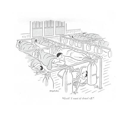 Combat Drawing - Gosh! I Must Of Dozed Off by M. K. Barlow