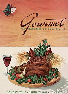 Gourmet Wall Art featuring the photograph Gourmet Cover Featuring A Boar's Head by Henry Stahlhut