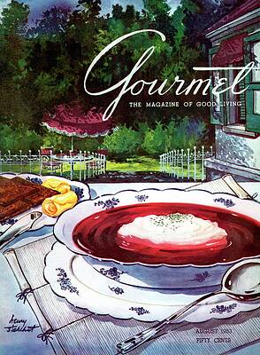 Gourmet Magazine Cover from August 1953 Wall Art