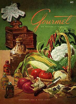 Antique Photograph - Gourmet Cover Featuring A Variety Of Vegetables by Henry Stahlhut