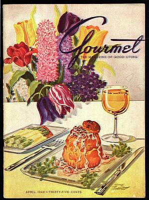 Fork Wall Art featuring the photograph Gourmet Cover Featuring Sweetbread And Asparagus by Henry Stahlhut