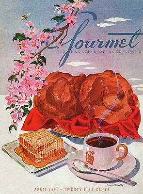 Gourmet Magazine April 1944 Cover Wall Art