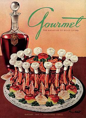Gourmet Magazine Cover January 1949 Wall Art