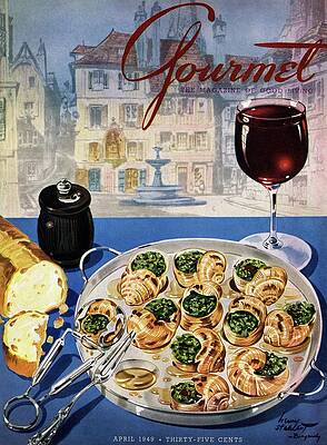 Gourmet Magazine Cover with Escargot Photograph