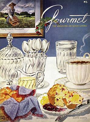 Elegant Breakfast Setting on Magazine Cover Photograph