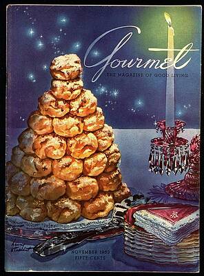 Candle Wall Art featuring the photograph Gourmet Cover Illustration Of Croquembouche by Henry Stahlhut