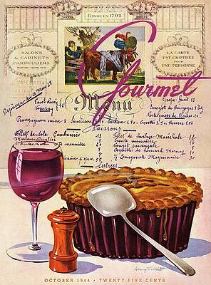 Vintage Gourmet Menu Cover Wall Art
