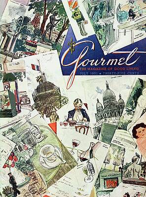 Gourmet Magazine Cover July 1951 Wall Art