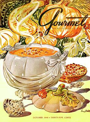 Gourmet Magazine October 1948 Cover Wall Art
