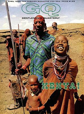 Vibrant Photograph - Gq Cover Featuring A Group Of Massai People by Horn & Griner