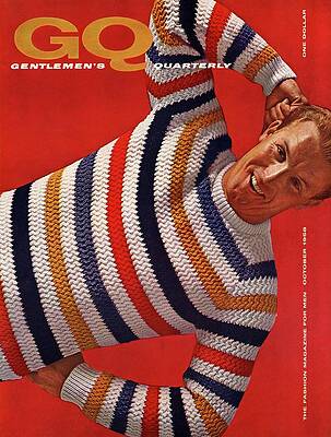 Vintage GQ Cover with Striped Sweater Photograph