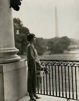 Woman on a Balcony with View Photograph