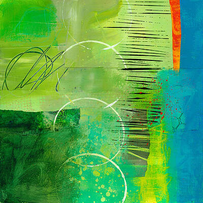 Colorful Abstract with Circles and Lines Wall Art