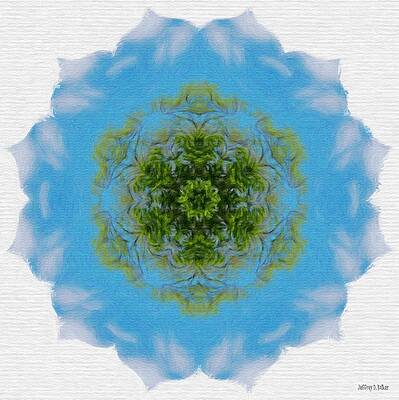 Cloud Wall Art featuring the painting Green Planet by Jeffrey Kolker