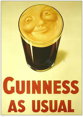 Guinness Advert with Smiley Face Digital Art