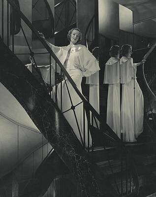 Staircase Photograph - Gwili Andre On A Staircase by Edward Steichen