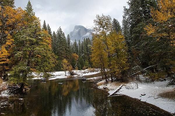 Fall Photograph - Half Dome In Yosemite In Autumn by Natural Focal Point Photography