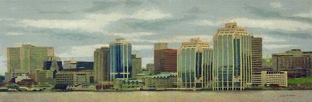 City Skyline Under Cloudy Skies Wall Art