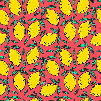 Wall Art featuring the digital art Hand Drawn Colorful Seamless Pattern Of by Ekaterina Bedoeva