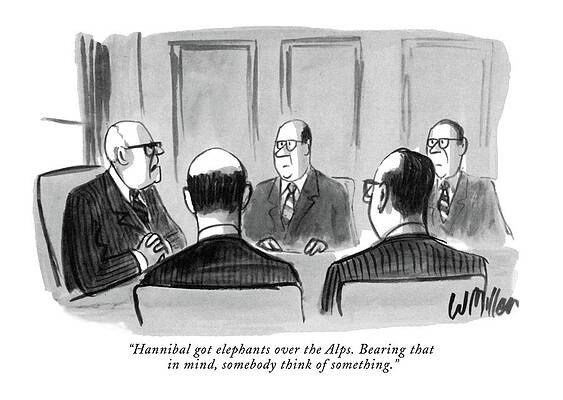 Executives in a Corporate Meeting Drawing