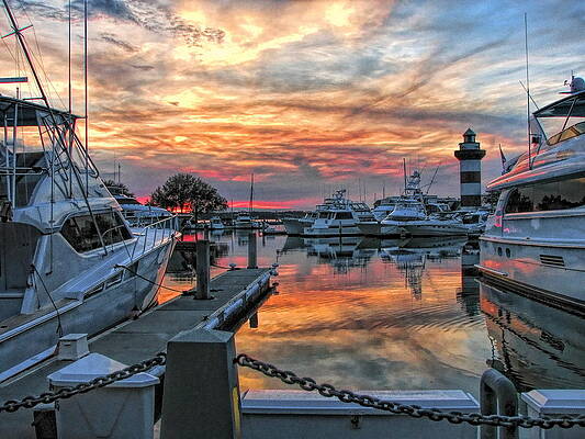 Reflection Photograph - Harbour Town Yacht Basin by Dale Kauzlaric