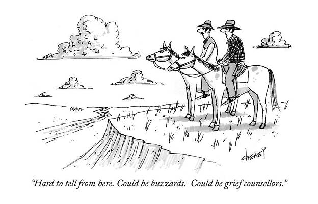 Crowd Drawing - Hard To Tell From Here. Could Be Buzzards by Tom Cheney