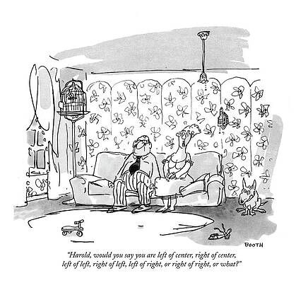 Humorous Living Room Discussion Drawing