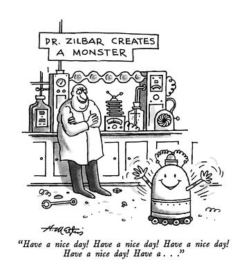 Lab Wall Art featuring the drawing Have A Nice Day!  Have A Nice Day!  Have A Nice by Henry Martin