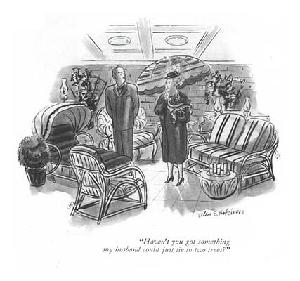 Simple Drawing - Tie To Two Trees by Helen E Hokinson