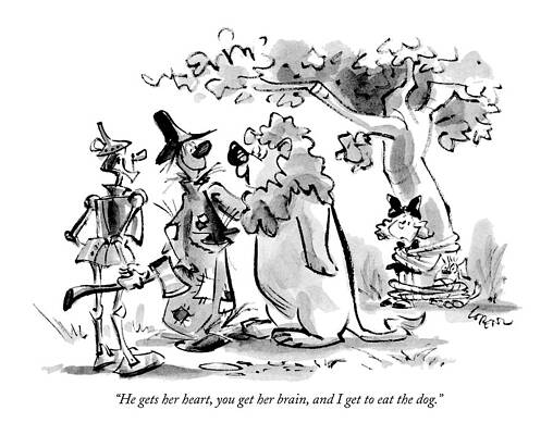 Brain Drawing - He Gets Her Heart by Lee Lorenz