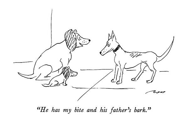 Dog Family Conversation Cartoon Wall Art