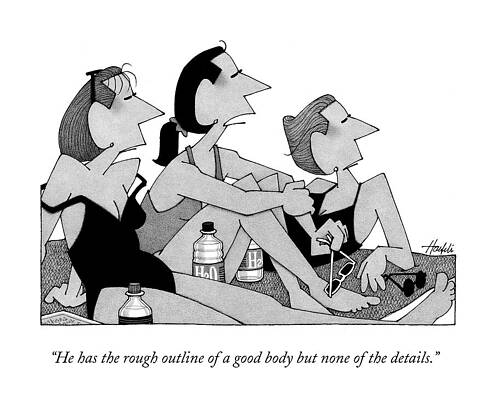 Swimming Wall Art featuring the drawing He Has The Rough Outline Of A Good Body But None by William Haefeli