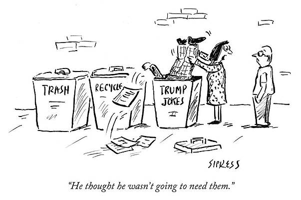 Alley Wall Art featuring the drawing He Thought He Wasn't Going To Need by David Sipress