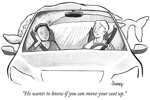 Sea Life Wall Art featuring the drawing He Wants To Know If You Can Move Your Seat by Benjamin Schwartz