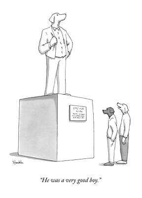 Dog Statue Celebration Drawing